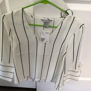 H&M Long Sleeve Pinstripe Blouse